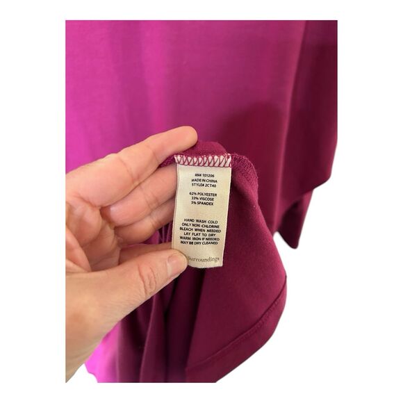 SOFT SURROUNDINGS Marla Layered Dress NWT in Dark Fuchsia Sz XS Lagenlook - Picture 8 of 8